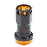 M12 x 1.25 Aluminum Lug Nuts 16pc Set with 4 Locks - Black/Orange