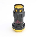 Aluminum Lug Nuts M12x1.5 Lock Style 20pc Set Black/Gold