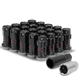 Aluminum Lug Nuts M12x1.5 Lock Style 16pcs + 4 Locks Black