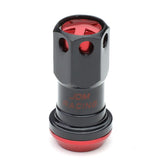 M12 x 1.5 Aluminum Lug Nuts 45mm Closed End Lock Style 16pc Black Red