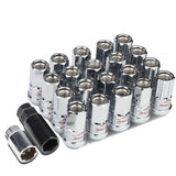 Steel Lug Nuts M12x1.5 Acorn Grooved Shank Extended Chrome 16+4 Lock