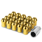 Universal Aluminum M12x1.25 Acorn Style Lug Nuts 20pc Set - Gold