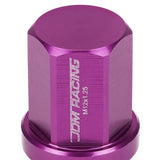 M12 x 1.25 Purple Acorn Lug Nuts 35mm Tall Closed End 20pc Set