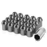 M12 x 1.5 Acorn Style Lug Nuts 35mm Closed End Gun Metal 20pc Aluminum
