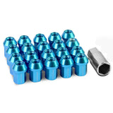 Aluminum Acorn Lug Nuts M12 x 1.5 Light Blue 20pc Set w/ Adapter