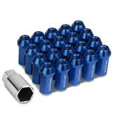 M12 x 1.25 Acorn Style Extended Lug Nuts - Blue Aluminum