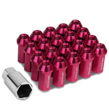 M12 x 1.25 Acorn Style Extended Lug Nuts - Aluminum Pink 20pc