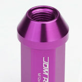 M12 x 1.25 Extended Acorn Lug Nuts 50mm Purple Aluminum 20pc Set