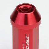 M12 x 1.25 Extended Acorn Lug Nuts 20pc Set - Aluminum Red