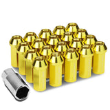 M12 x 1.5 Acorn Style Extended Lug Nuts 20pc Set Gold Aluminum