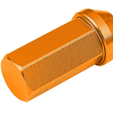 Aluminum Lug Nuts M12 x 1.5 Acorn Style Extended Orange 20pc Set