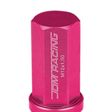 M12 x 1.5 Extended Acorn Lug Nuts 50mm Pink Aluminum 20pc Set