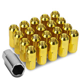 M12 x 1.25 Extended Grooved Shank Lug Nuts 20pc Set Aluminum