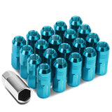 Aluminum Lug Nuts M12x1.25 50mm Grooved Shank Extended Closed End 20pc