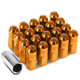 M12 x 1.25 Extended Grooved Shank Lug Nuts - 20 Piece Set Aluminum