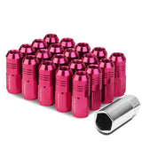 M12 x 1.25 Extended Grooved Shank Lug Nuts 20pc Set - Aluminum