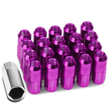 M12 x 1.5 Purple Aluminum Lug Nuts 50mm Extended Closed End 20pc