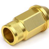 M12x1.25 Aluminum Lug Nuts - Acorn Knurled Extended Style - Gold 20pc