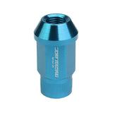M12x1.25 Aluminum Lug Nuts - Acorn Knurled Extended 20pc Light Blue