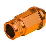 M12x1.25 Aluminum Lug Nuts - Acorn Knurled Extended Orange 20pc