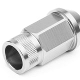 M12x1.25 Aluminum Lug Nuts - Acorn Knurled Extended 44mm 20pc Silver