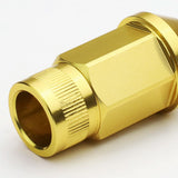 M12x1.5 Aluminum Lug Nuts - Acorn Knurled Extended Open End 20pc Gold