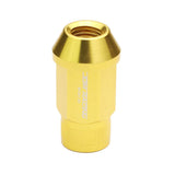 M12x1.5 Aluminum Lug Nuts - Acorn Knurled Extended Open End 20pc Gold