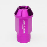 M12x1.5 Extended Acorn Knurled Lug Nuts - 44mm Purple Aluminum 20pc