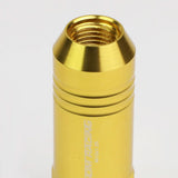 M12 x 1.25 Extended Aluminum Lug Nuts 20pc Set w/ Adapter - Gold