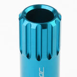 M12 x 1.25 Extended Aluminum Lug Nuts 16pc + 4 Locks Light Blue