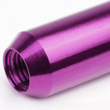M12 x 1.25 Extended Open End Lug Nuts with Locks - Purple Aluminum