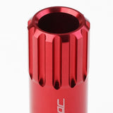M12 x 1.25 Extended Aluminum Lug Nuts 60mm Red 16pc + 4 Locks