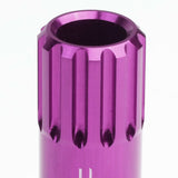 M12 x 1.5 Extended Purple Lug Nuts Set - 16 Pcs + 4 Locks Aluminum