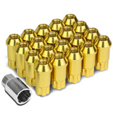 M12 x 1.25 Extended L40 Style Lug Nuts 20pc Set with Locks - Aluminum