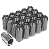 L40 Style Extended Aluminum Lug Nuts M12x1.25 20pc Set Gun Metal