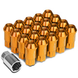 Universal L40 Style Extended Aluminum Lug Nuts M12x1.25 50mm 20pc Orange