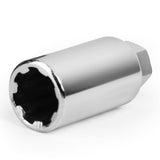 M12 x 1.25 Spline Extended Lug Nuts 50mm Tall Gun Metal 20pc w/ Locks