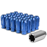 M12 x 1.5 Spline Lug Nuts Set with Locks - Blue Aluminum