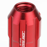 Aluminum Spline Lug Nuts M12 x 1.5 50mm Extended Open End 20pc Red