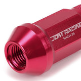 M12x1.25 Aluminum Lug Nuts - 50mm Acorn Knurled Extended 20pc Pink