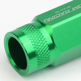 M12x1.5 Aluminum Acorn Lug Nuts 50mm Extended Green 20pc Set