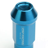 M12x1.5 Aluminum Acorn Knurled Lug Nuts 50mm Extended Light Blue 20pc