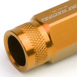 M12x1.5 Extended Acorn Knurled Lug Nuts 50mm Orange Aluminum 20pc