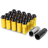 M12 x 1.25 Extended Steel Acorn Lug Nuts with Aluminum Cover - Gold