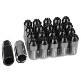 M12 x 1.25 Extended Steel Acorn Lug Nuts w/ Aluminum Cover Gun Metal 20pc