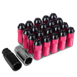 Universal M12x1.25 Extended Aluminum Lug Nuts 20pc Set Pink