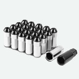 M12 X 1.25 Extended Aluminum Lug Nuts 20pc Set - Silver