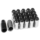 M12 X 1.25 Extended Aluminum Lug Nuts 20pc Set - Silver