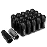 M12 x 1.5 Extended Aluminum Lug Nuts - 20pc Set Black