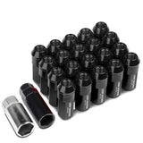 M12 x 1.5 Extended Aluminum Lug Nuts - 20pc Set Black